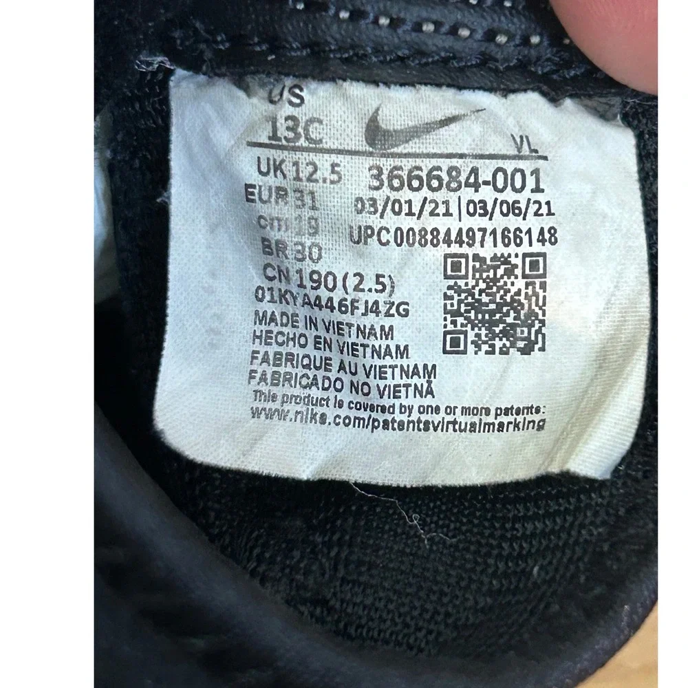Nike Wrestling Shoes Kids 13C Black Speedsweep VII 366684-001 High Top Sneakers
